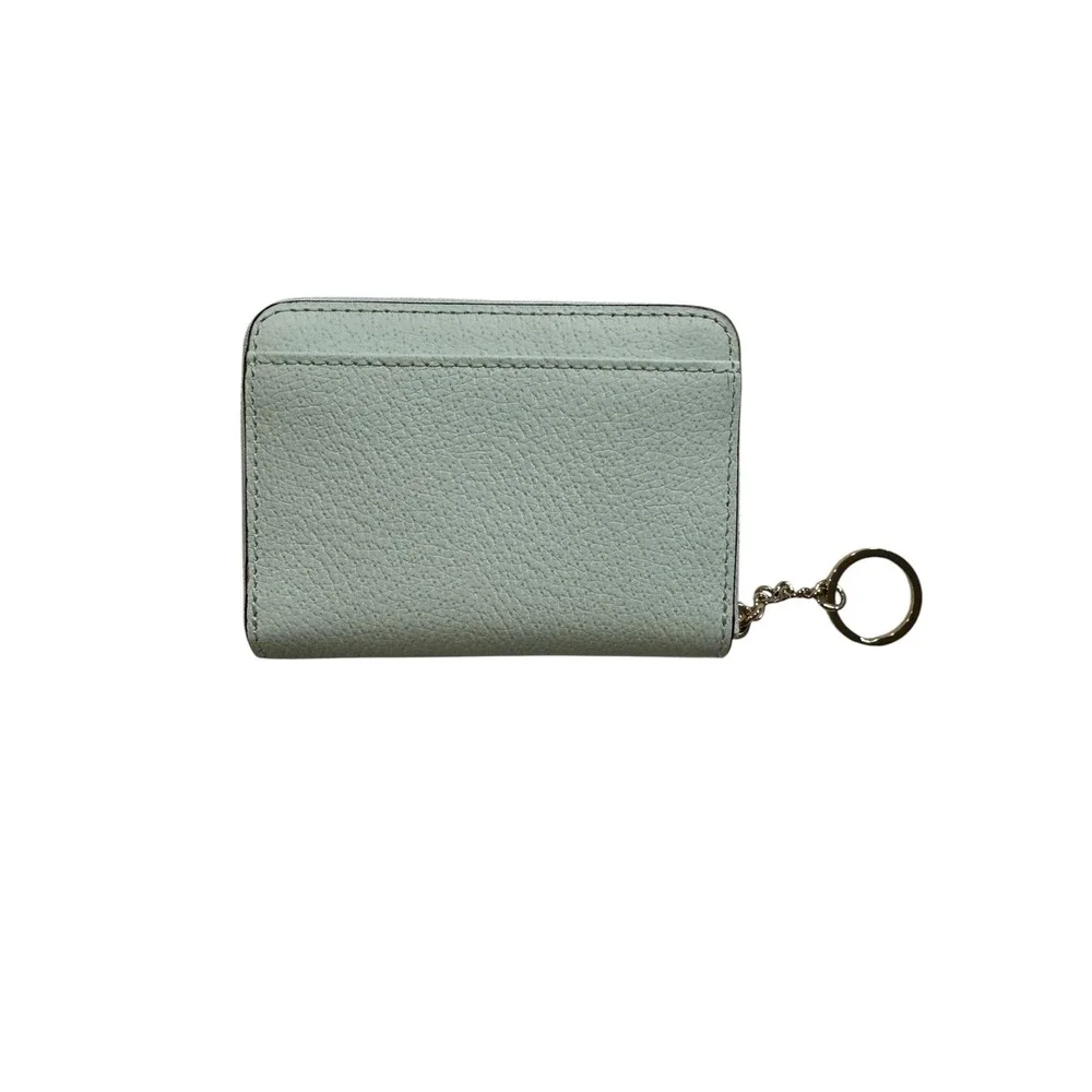 Kate Spade Mint Green Pebbled Leather Zip Around‎ Small Wallet Keychain Purse